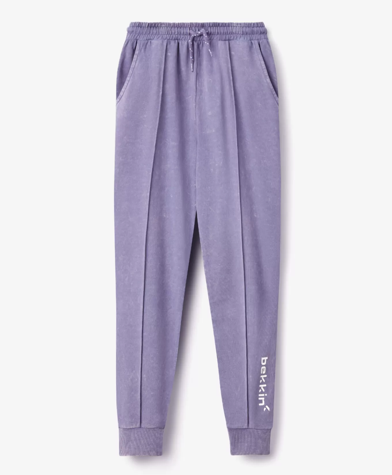 Pepco Spodnie sportowe dziewczęce z efektem acid wash Bekkin 100% bawełny fioletowe